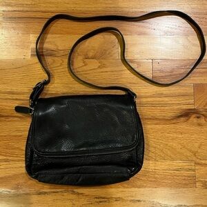 MARGOT Black Pebbled Leather Crossbody Bag